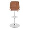 Armen Living Sabine Adjustable Swivel Cream Faux Leather with Walnut Back and Chrome Bar Stool LCSBBAWACR - alternate 2